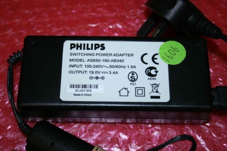 PHILIPS - AC ADAPTER - AS650-190-AB340, AS650190AB340, 100-240V, 50/60Hz, 1.6A, 19.0V, 3.4A