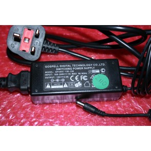 GOSPELL - AC ADAPTER - GP305C-120-350, L22FEDW12 (INPUT: 100-240V, 1A, MAX 50/60Hz) (OUTPUT: 12V, 3.5A) GP305C120350